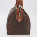 CELINE Macadam Boston Bag PVC Brown Gold Tone Auth 209797-5