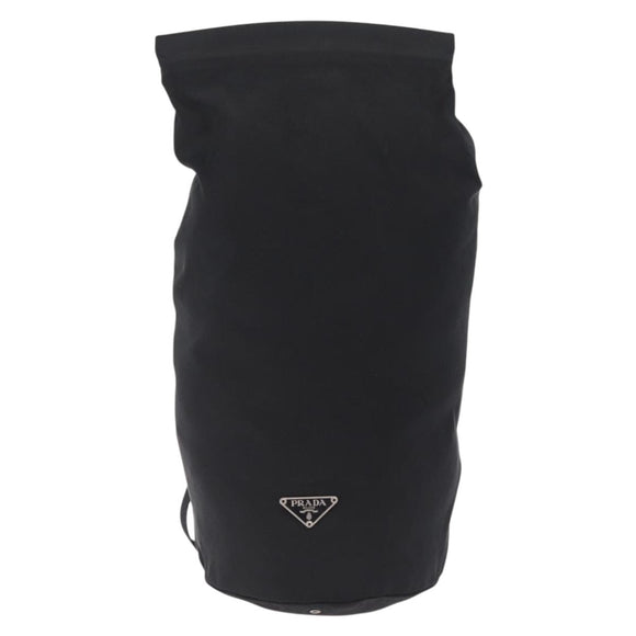 PRADA Shoulder Bag Nylon Black Silver Auth 209798A
