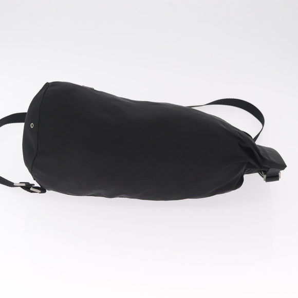 PRADA Shoulder Bag Nylon Black Silver Auth 209798A