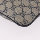 GUCCI GG Supreme Shoulder Bag PVC Navy Silver 201446 Auth 209799A-13