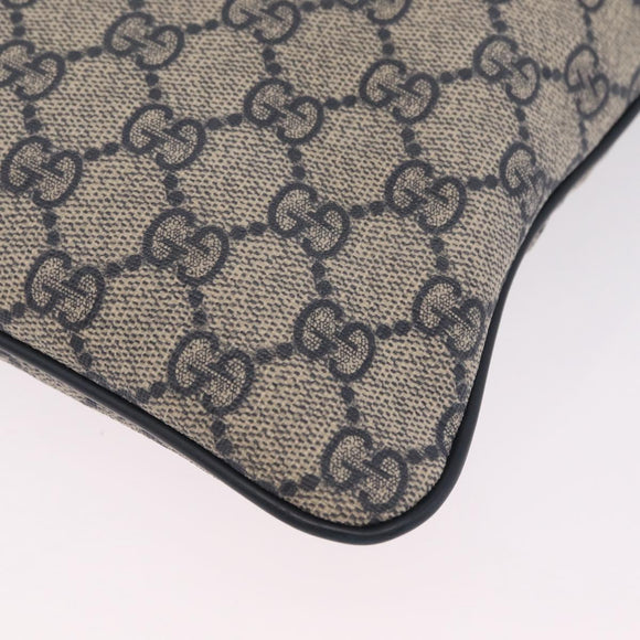 GUCCI GG Supreme Shoulder Bag PVC Navy Silver 201446 Auth 209799A