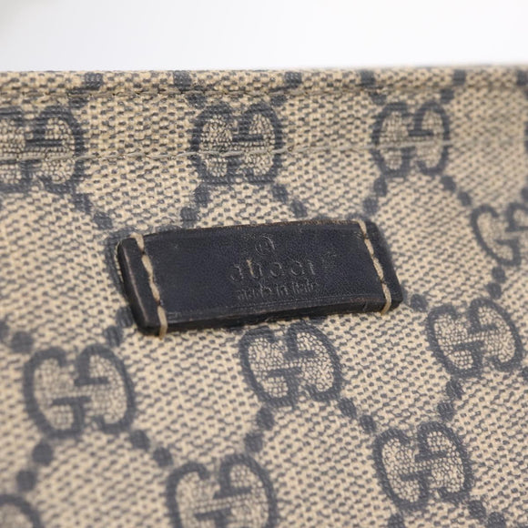 GUCCI GG Supreme Shoulder Bag PVC Navy Silver 201446 Auth 209799A