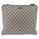 GUCCI GG Supreme Shoulder Bag PVC Navy Silver 201446 Auth 209799A-2