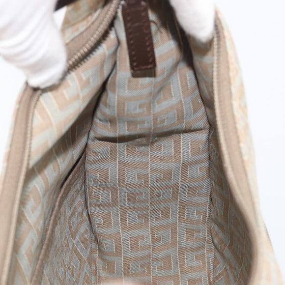 GIVENCHY Shoulder Bag Canvas Beige Silver Auth 209801A