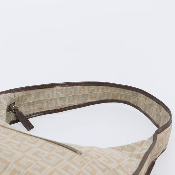 GIVENCHY Shoulder Bag Canvas Beige Silver Auth 209801A