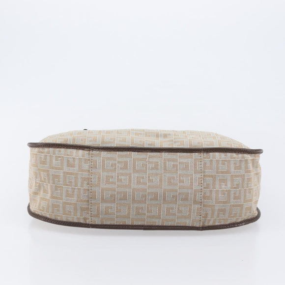 GIVENCHY Shoulder Bag Canvas Beige Silver Auth 209801A