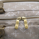 Russet Boston Bag PVC Leather 2way Gray Gold Auth 209802A-16