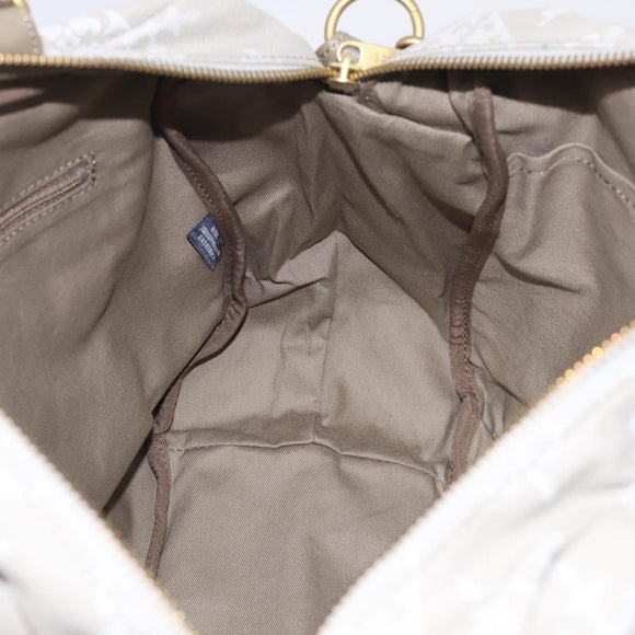 Russet Boston Bag PVC Leather 2way Gray Gold Auth 209802A