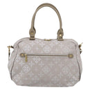 Russet Boston Bag PVC Leather 2way Gray Gold Auth 209802A-2