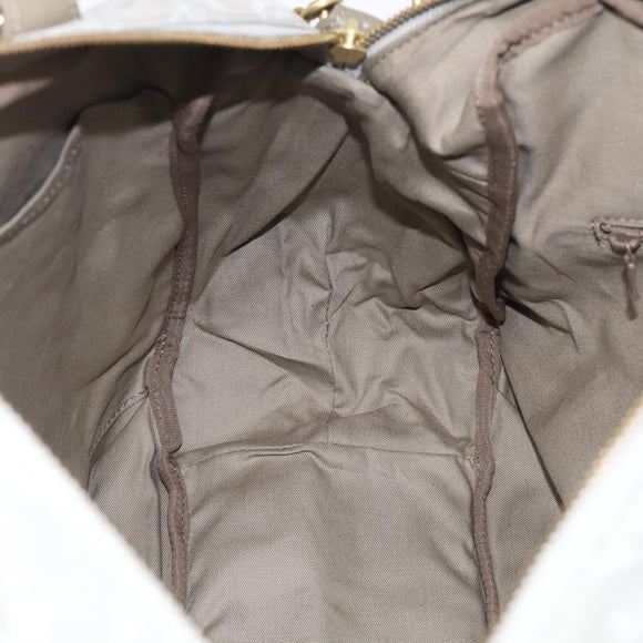 Russet Boston Bag PVC Leather 2way Gray Gold Auth 209802A