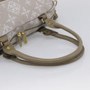 Russet Boston Bag PVC Leather 2way Gray Gold Auth 209802A-7