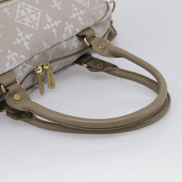 Russet Boston Bag PVC Leather 2way Gray Gold Auth 209802A