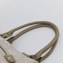 Russet Boston Bag PVC Leather 2way Gray Gold Auth 209802A-8