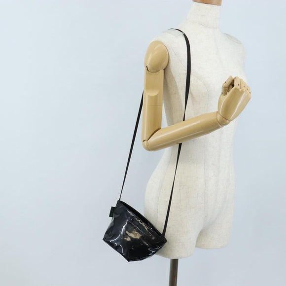 Herve Chapelier Shoulder Pouch Patent Black Auth 209804A