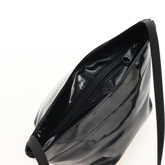 Herve Chapelier Shoulder Pouch Patent Black Auth 209804A