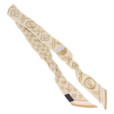 LOUIS VUITTON Bandeau BB Louisette Scarf Silk Beige M79619 LV Auth 209812 - 0