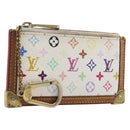 LOUIS VUITTON Monogram Multicolor Pochette Cles Purse White M92655 Auth 209817-1