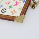 LOUIS VUITTON Monogram Multicolor Pochette Cles Purse White M92655 Auth 209817-10