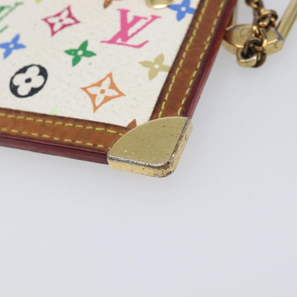 LOUIS VUITTON Monogram Multicolor Pochette Cles Purse White M92655 Auth 209817