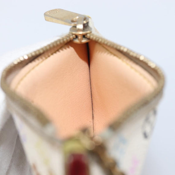 LOUIS VUITTON Monogram Multicolor Pochette Cles Purse White M92655 Auth 209817