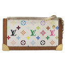LOUIS VUITTON Monogram Multicolor Pochette Cles Purse White M92655 Auth 209817-3