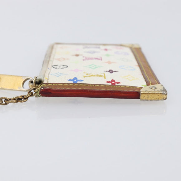 LOUIS VUITTON Monogram Multicolor Pochette Cles Purse White M92655 Auth 209817