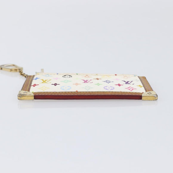 LOUIS VUITTON Monogram Multicolor Pochette Cles Purse White M92655 Auth 209817
