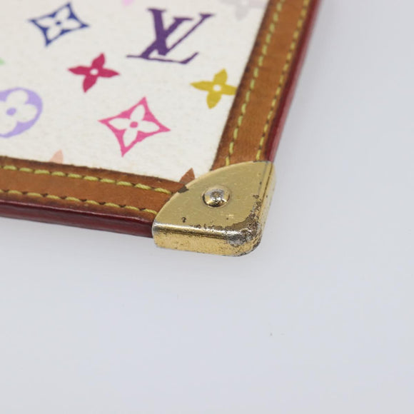 LOUIS VUITTON Monogram Multicolor Pochette Cles Purse White M92655 Auth 209817