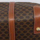 CELINE Macadam Canvas Boston Bag PVC Leather Brown Gold Auth 209827-10