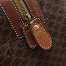 CELINE Macadam Canvas Boston Bag PVC Leather Brown Gold Auth 209827-18