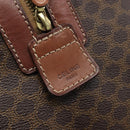 CELINE Macadam Canvas Boston Bag PVC Leather Brown Gold Auth 209827-19