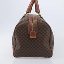 CELINE Macadam Canvas Boston Bag PVC Leather Brown Gold Auth 209827-5
