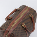 CELINE Macadam Canvas Boston Bag PVC Leather Brown Gold Auth 209827-6