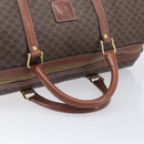 CELINE Macadam Canvas Boston Bag PVC Leather Brown Gold Auth 209827-7