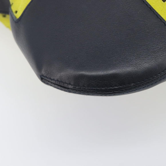 LOEWE Shoulder Bag Suede Yellow Gold Auth 209832