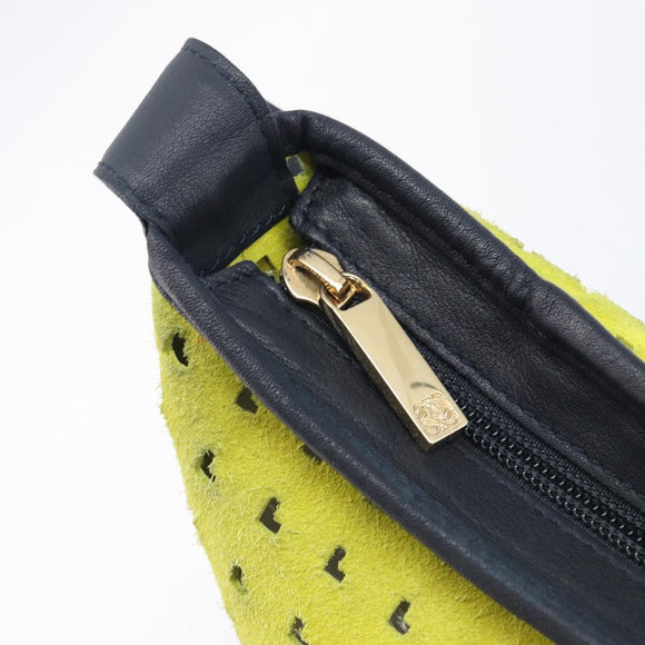 LOEWE Shoulder Bag Suede Yellow Gold Auth 209832