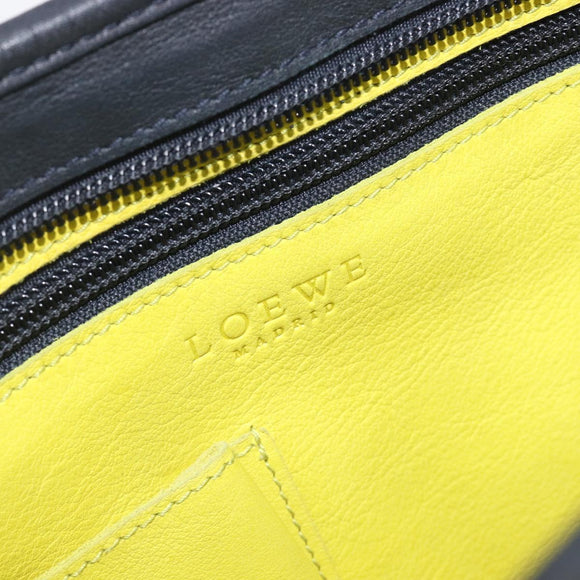 LOEWE Shoulder Bag Suede Yellow Gold Auth 209832