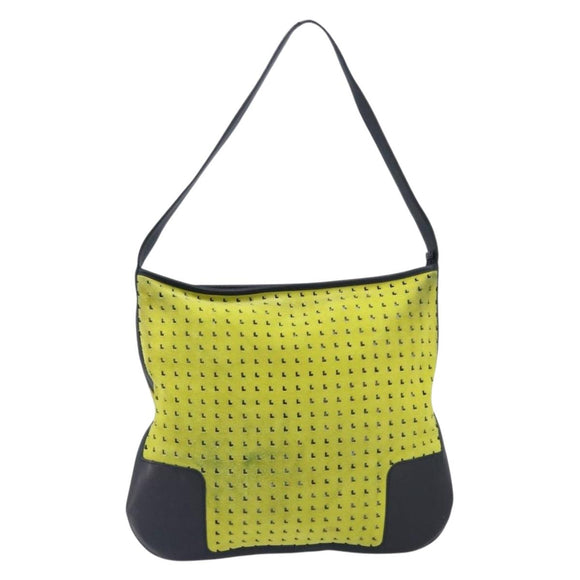 LOEWE Shoulder Bag Suede Yellow Gold Auth 209832