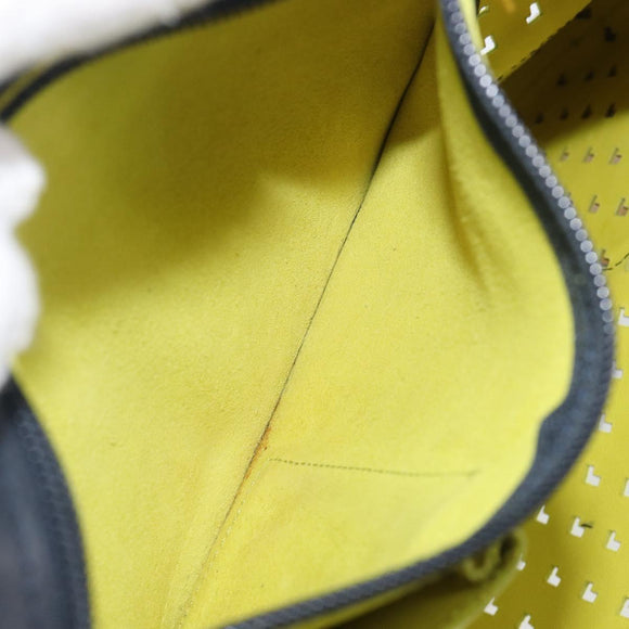 LOEWE Shoulder Bag Suede Yellow Gold Auth 209832
