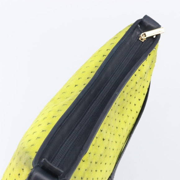 LOEWE Shoulder Bag Suede Yellow Gold Auth 209832