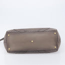 GUCCI Micro GG Canvas Guccissima Tote Bag Leather Gray Gold 296910 Auth 209833V-10