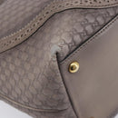 GUCCI Micro GG Canvas Guccissima Tote Bag Leather Gray Gold 296910 Auth 209833V-12