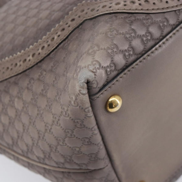 GUCCI Micro GG Canvas Guccissima Tote Bag Leather Gray Gold 296910 Auth 209833V