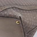 GUCCI Micro GG Canvas Guccissima Tote Bag Leather Gray Gold 296910 Auth 209833V-13