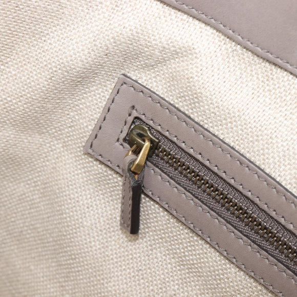 GUCCI Micro GG Canvas Guccissima Tote Bag Leather Gray Gold 296910 Auth 209833V