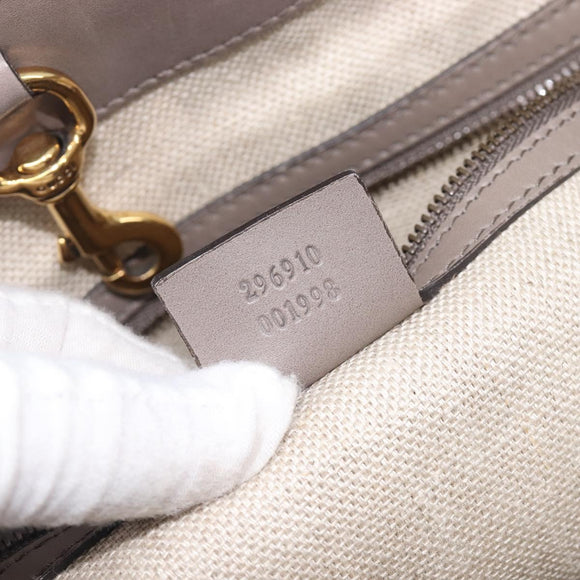 GUCCI Micro GG Canvas Guccissima Tote Bag Leather Gray Gold 296910 Auth 209833V