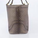 GUCCI Micro GG Canvas Guccissima Tote Bag Leather Gray Gold 296910 Auth 209833V-5