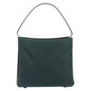 PRADA Metal Handle Shoulder Bag Nylon Green Silver Auth 209835A-13