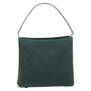 PRADA Metal Handle Shoulder Bag Nylon Green Silver Auth 209835A-2
