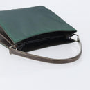 PRADA Metal Handle Shoulder Bag Nylon Green Silver Auth 209835A-7
